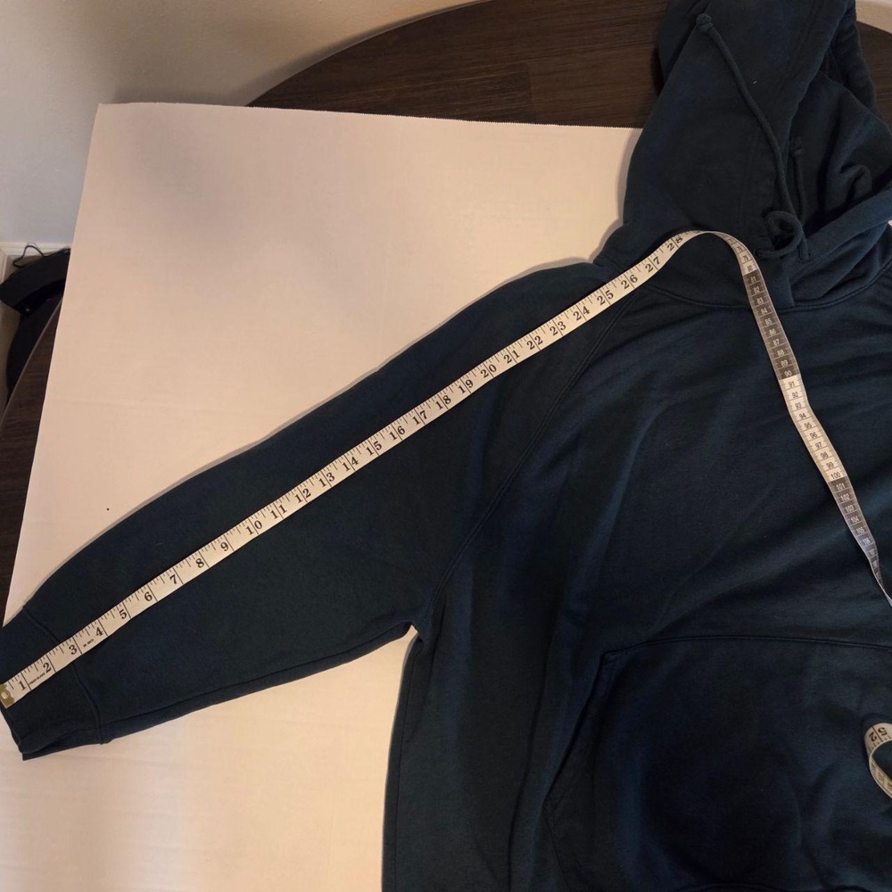 Old Navy Mens XL Dark Green Raglan Pullover Hoodie Sweatshirt Kangaroo Pocket - Picture 5 of 6